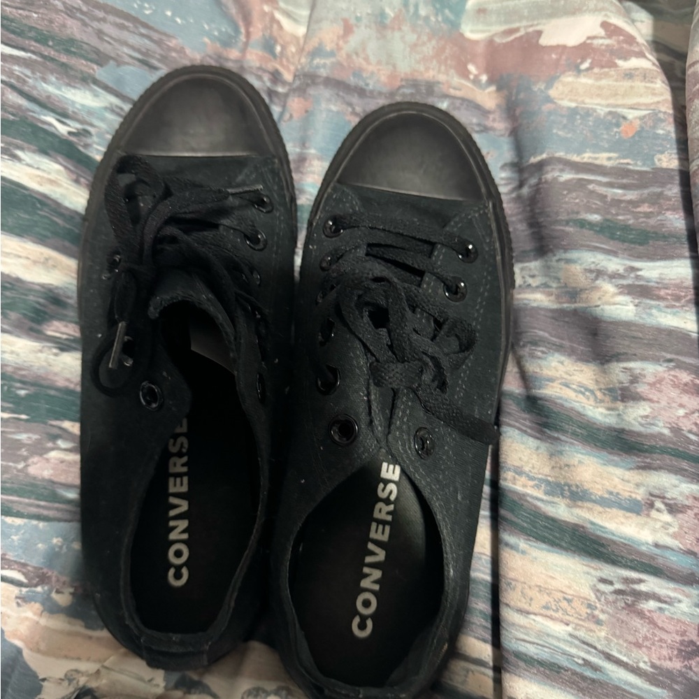 Converse All Black Lace-Up Sneakers